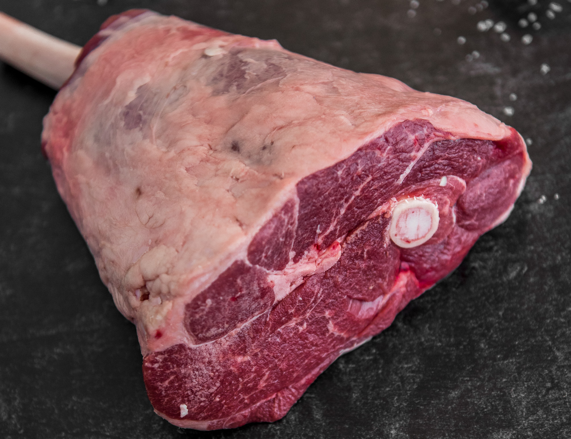 leg of lamb. bone-in and boneless available. Also used to make Greek marinated lamb tips.