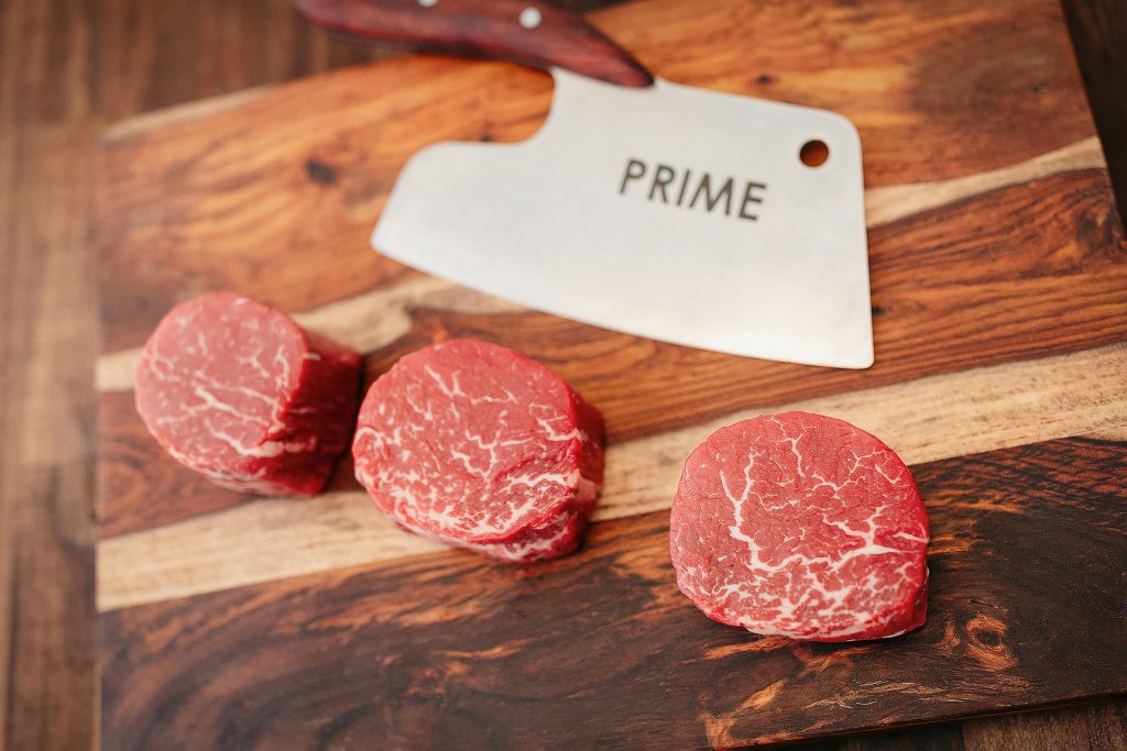 We only carry Prime and Premium Choice beef, but there are many other grades of beef in the market.